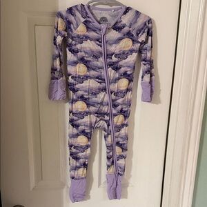 Bamboo Dreamy Purple and Cream Kids Footie